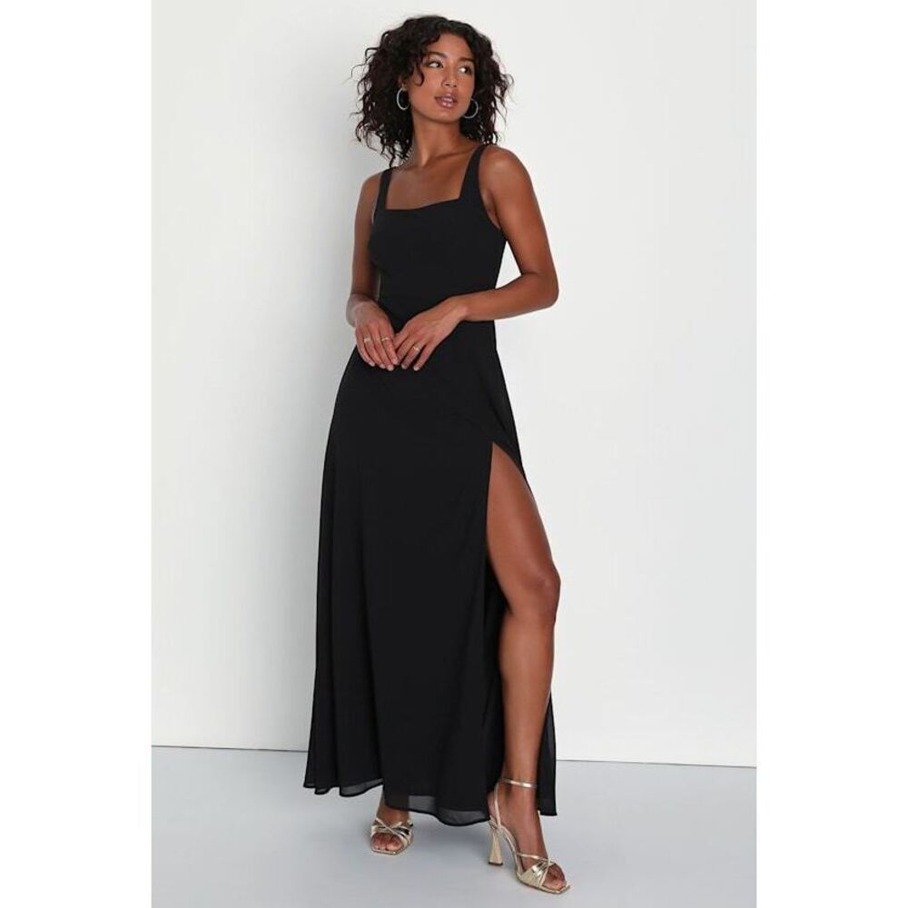 Lulus Remarkable Arrival Black Sleeveless Maxi Dress - Size S